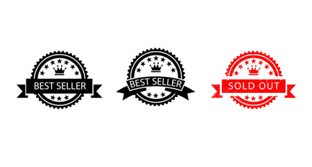 best seller badge stamp productのイラスト素材