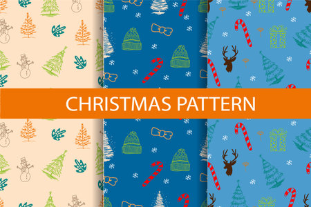 christmas seamless printable graphicのイラスト素材