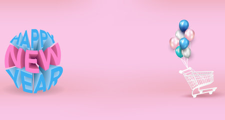 happy new year 3d background design saleのイラスト素材