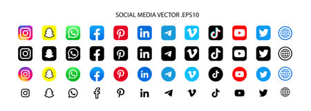 social media label printableのイラスト素材