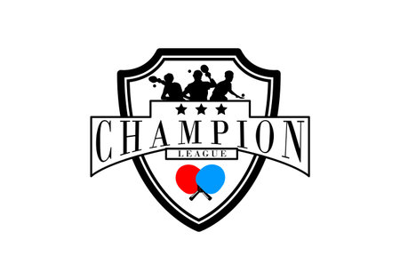 international table tennis championship match logo badgeのイラスト素材