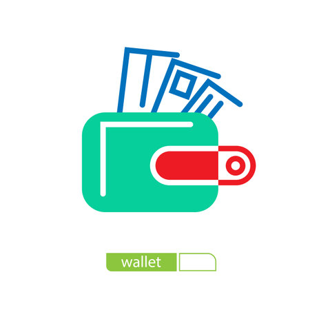 Wallet Logo Crypto Currency Wallet Icon E Coins Vector Symbol for ui webのイラスト素材