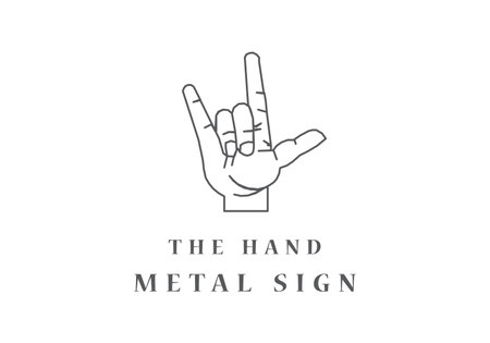 metal hand sign music rock partyのイラスト素材