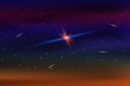 sky night galaxy milky way with star vector illustrationのイラスト素材