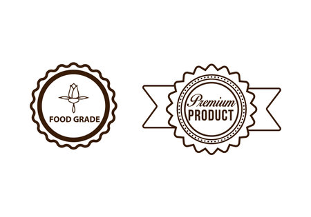 label product premium quality printable stamp sign foodのイラスト素材