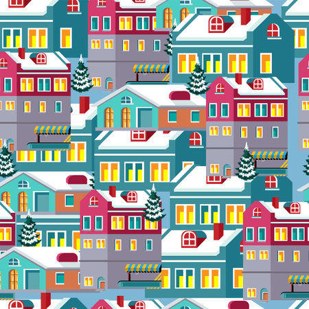winter seamless pattern printableのイラスト素材
