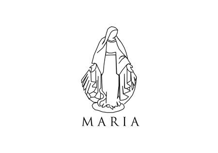 maria sign mono line art illustrationのイラスト素材
