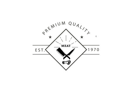 Rustic retro vintage crossed fork and spatula for bbq barbecue grill logo restaurantのイラスト素材