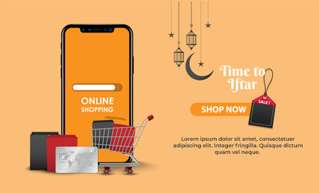 RAMADHAN POSTER SALE PROMOTION PRODUCT LAYOUTのイラスト素材