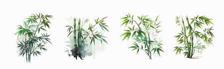 Background with bamboo: bamboo stalk and leaves, soap and bath salt Cosmetic and medical plantのイラスト素材