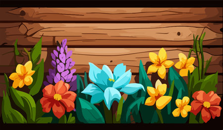 SPRING VECTOR ELEMENT BACKGROUND FLOWERのイラスト素材