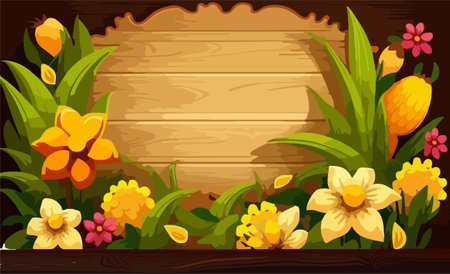 SPRING VECTOR ELEMENT BACKGROUND FLOWERのイラスト素材