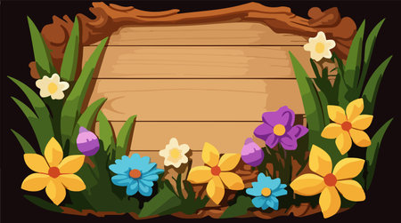 SPRING VECTOR ELEMENT BACKGROUND FLOWERのイラスト素材