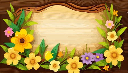 SPRING VECTOR ELEMENT BACKGROUND FLOWERのイラスト素材