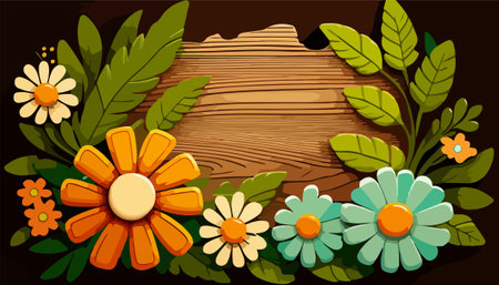 SPRING VECTOR ELEMENT BACKGROUND FLOWERのイラスト素材