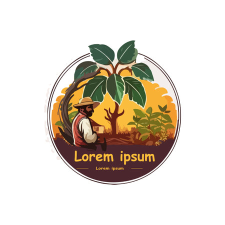 FARM PEOPLE LOGO START UP MODERN VECTOR ELEMENTのイラスト素材