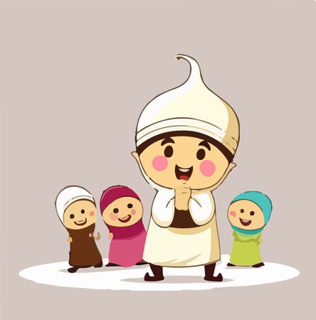 HAPPY EID AL FITR FOR MUSLIM GREETING CARD DESIGNのイラスト素材