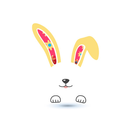 cute bunny ear vector element graphic printのイラスト素材