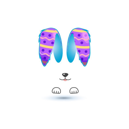 cute bunny ear vector element graphic printのイラスト素材