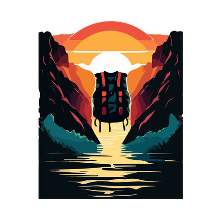 Life jackets types vector flat icons set, Flat design of different types of floatation devicesのイラスト素材