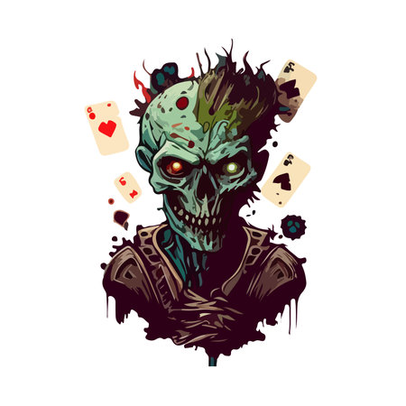 ABSTRACT ART ZOMBIE SKULL VECTORのイラスト素材