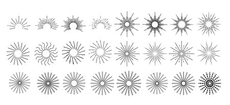 sunburst effect big set vector circleのイラスト素材
