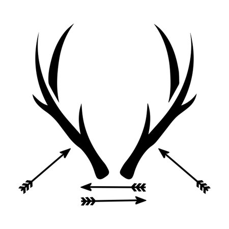 deer horn simple minimalist logo art vector arrowのイラスト素材
