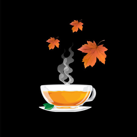 tea cup hot water drink sweet vectorのイラスト素材