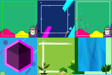 SOCIAL MEDIA POST TEMPLATE BACKGROUND VECTORのイラスト素材