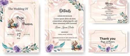 WEDDING TEMPLATE INVITATION CARD VECTORのイラスト素材