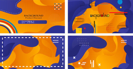 set of Creative geometric wallpaper Trendy gradient shapes composition