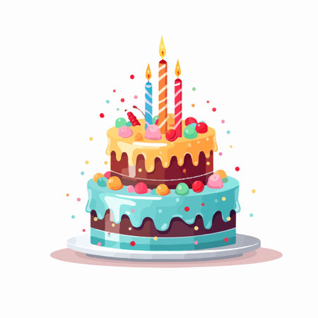 birthday cake party sticker vector illustration artのイラスト素材