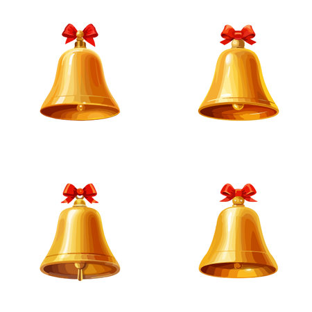 GOLD NOTIFY BELL SYMBOL VECTOR SET ILLUSTRATIONのイラスト素材