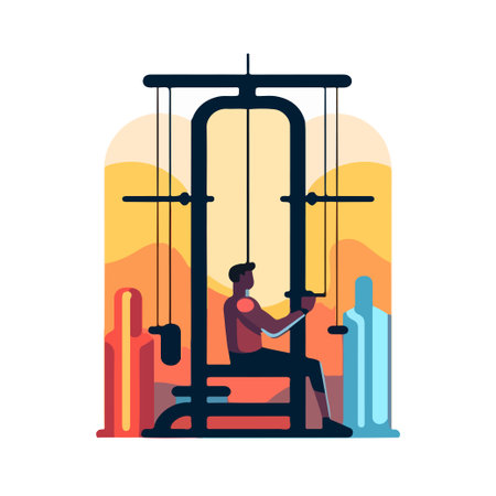 GYM ACTIVITY PEOPLE FLAT ILLUSTRATIONのイラスト素材