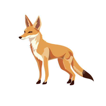GOLDEN FOX FLAT ILLUSTRATION FOR CHILDRENのイラスト素材