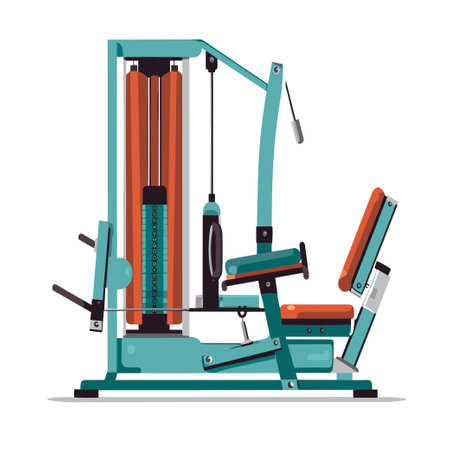 PULL BACK CHEST FITNESS TOOLS IN GYM FLAT VECTORのイラスト素材