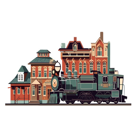 vintage rain cross over old town vector illustration for print readyのイラスト素材