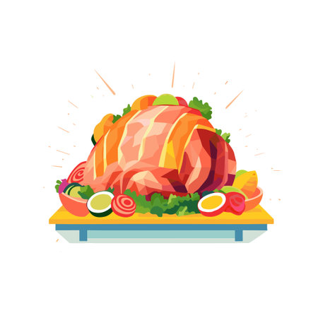 traditional filipino cuisine called lechon pork belly flat vector illustrationのイラスト素材