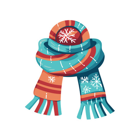 scarf for fashion and winter season from wool flat vectorのイラスト素材