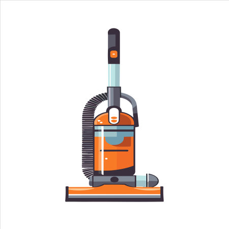 Domestic Work Cleaning Floor Carpet under Sofa with Vacuum TOOLS VECTORのイラスト素材