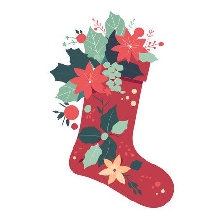 sock decoration element christmas and winter templateのイラスト素材
