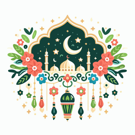 welcome ramadan illustration layout graphic artのイラスト素材