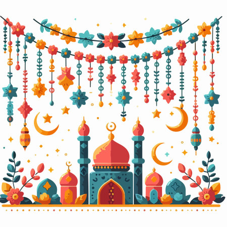 islamic vector illustration fasting ramadan holy montのイラスト素材