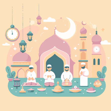 ramadan spirit illustration graphic art elementのイラスト素材