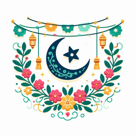 Family Bonds Celebrating Ramadan Together illustrationのイラスト素材