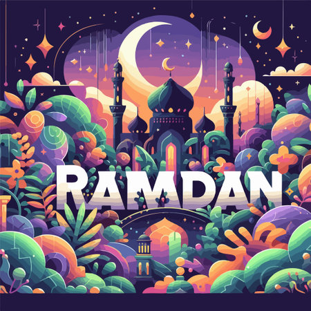 The Joy of Giving Charity during Ramadan poster template printのイラスト素材