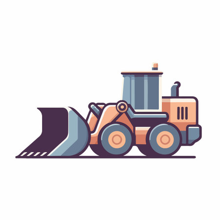 Vector Construction Machine flat minimalistのイラスト素材