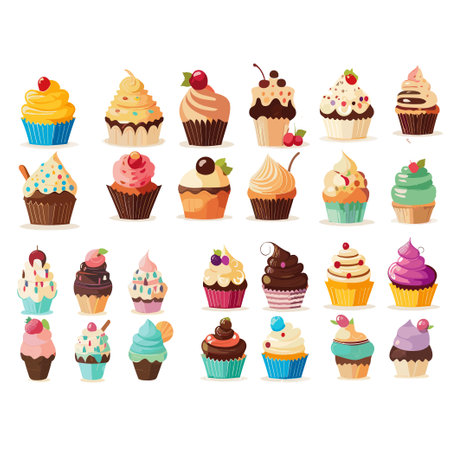 set vector sign cupcake clip art food sweet dish bundle