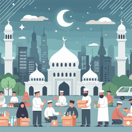 islamic wallpaper background banner flyer element social media postのイラスト素材