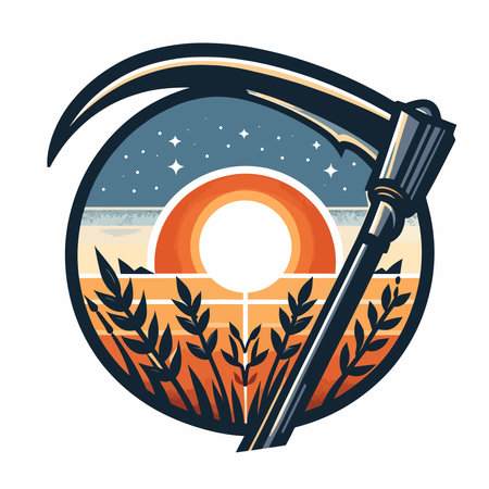 Grim reaper scary death or demon monster logo vectorのイラスト素材